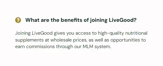What are the benefits of joining Livegood